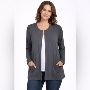 J.Jill Wherever Long Sleeve Cardigan. Size M Dark Gray.